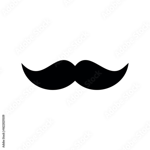 Simple black mustache icon illustration on white background – stock vector icon in line style