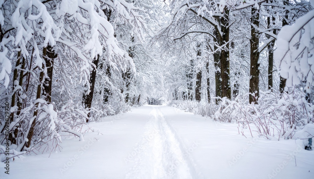 Fototapeta premium Snowy forest path (2)