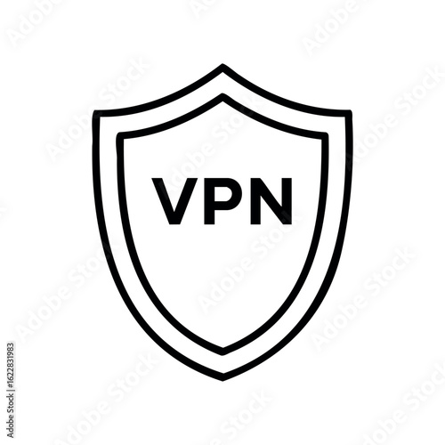 Free Download Vpn security shield icon depicting online privacy and protection – stock vector icon in line style - GFXLoad