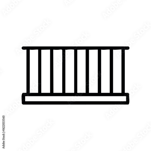 Simple horizontal bar icon design featuring vertical lines – stock vector icon in line style