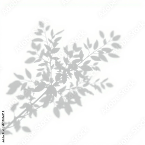 shadow overlay effect. Gray shadow of leaves isolated on white background. 
Plant foliage leaf shadow light effect. Mockup Blurred tree branch shadow. Ideal for summer spring design elements PNG