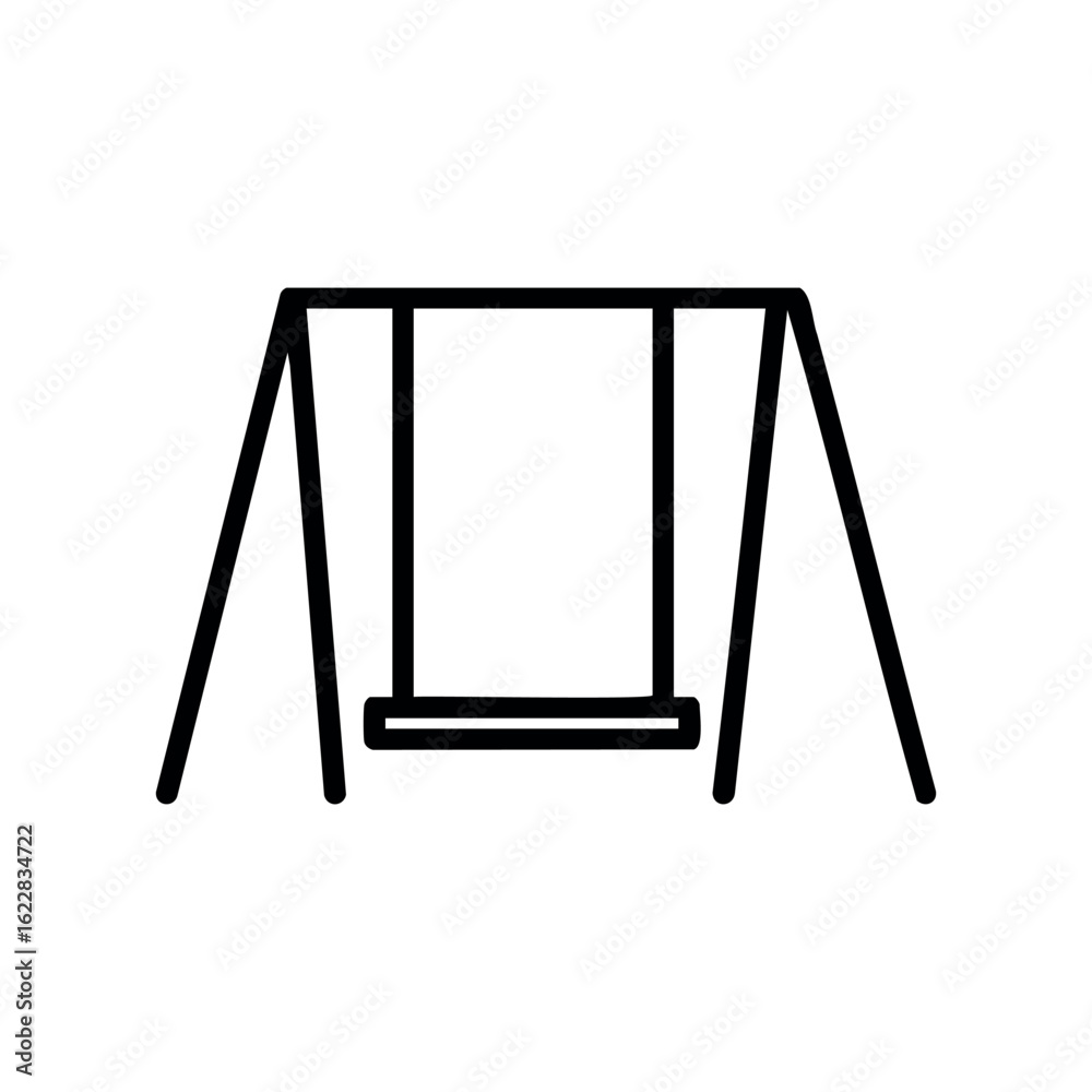 Minimalist illustration of a playground swing set – stock vector icon in line style Minimalist illustration of a playground swing set – stock vector icon in line style