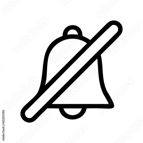 Muted notification bell icon – stock vector icon in line style