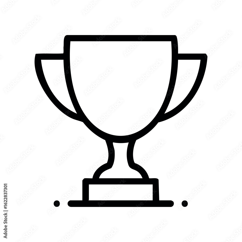 Simple outline of a trophy cup symbolizing victory and achievement – stock vector icon in line style Simple outline of a trophy cup symbolizing victory and achievement – stock vector icon in line style