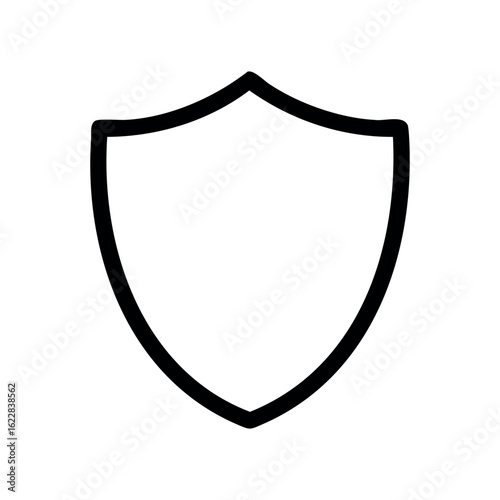 Simple shield outline icon for protection and security themes – stock vector icon in line style