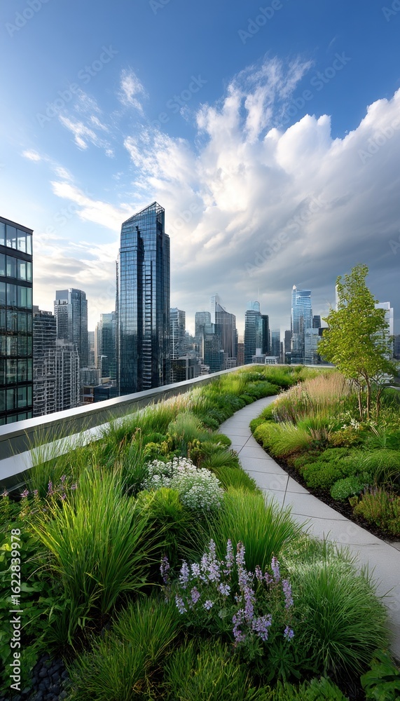 Obraz premium Rooftop garden city view