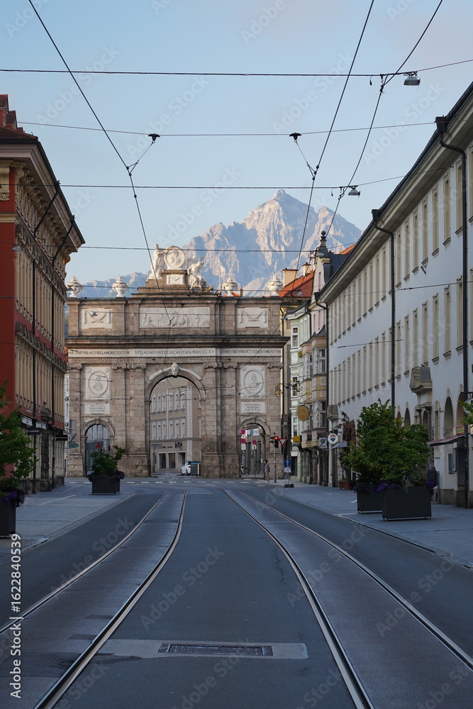 Naklejka premium The city of Innsbruck, the capital of Tyrol (Austria)