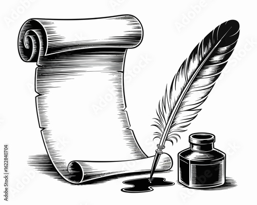 feather and ink