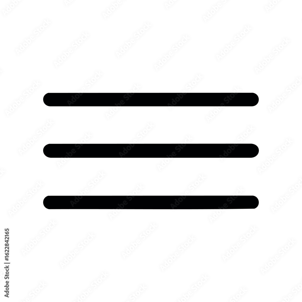 Simple black horizontal lines set against white background – stock vector icon in line style Simple black horizontal lines set against white background – stock vector icon in line style
