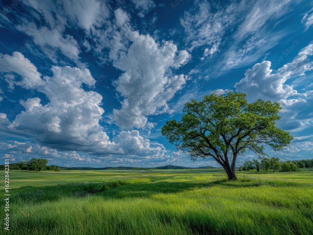 Vast field, lone tree, blue sky (1) Vast field, lone tree, blue sky (1)