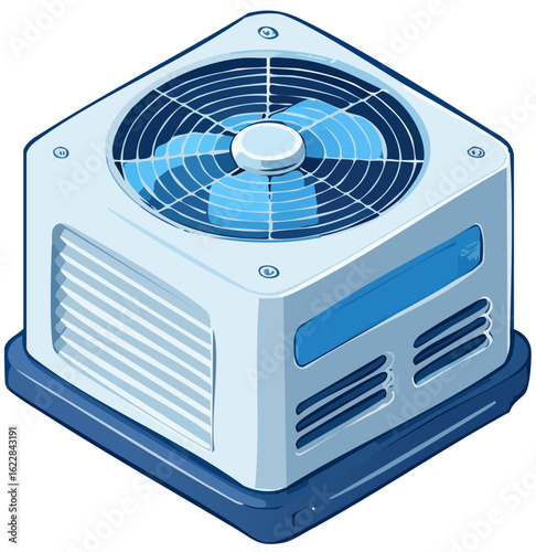 Computer cooling fan system illustration
