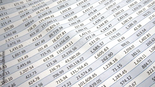 Spreadsheet waving from left to right