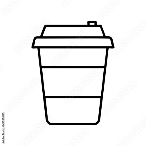 Wallpaper Mural Simple line art of a disposable coffee cup with lid – stock vector icon in line style Torontodigital.ca