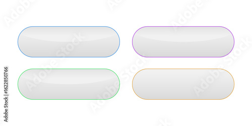 Gray and colorful CTA button template set.
