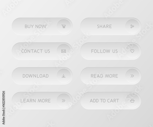 Gray CTA button set.