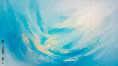 Swirling blue and white abstract teal gold