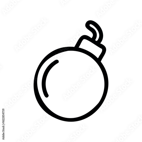 Cartoon style bomb icon with lit fuse – stock vector icon in line style