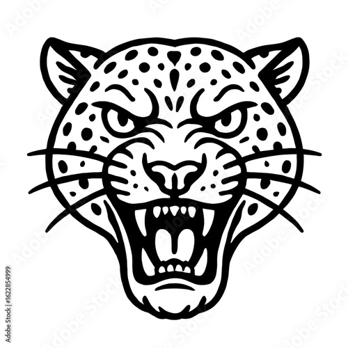 Fierce Jaguar Head Vector - Wild Animal Mascot