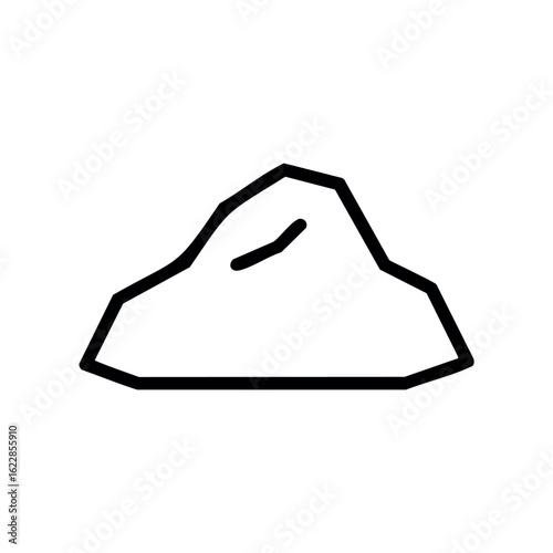 Minimalist drawing of a geometric rock outline – stock vector icon in line style