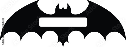Black bat symbol design for creative projects, logo, or branding needs