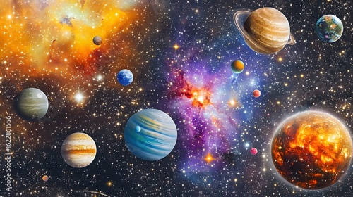 Cosmic Nebula Planets Galaxy Space Exploration