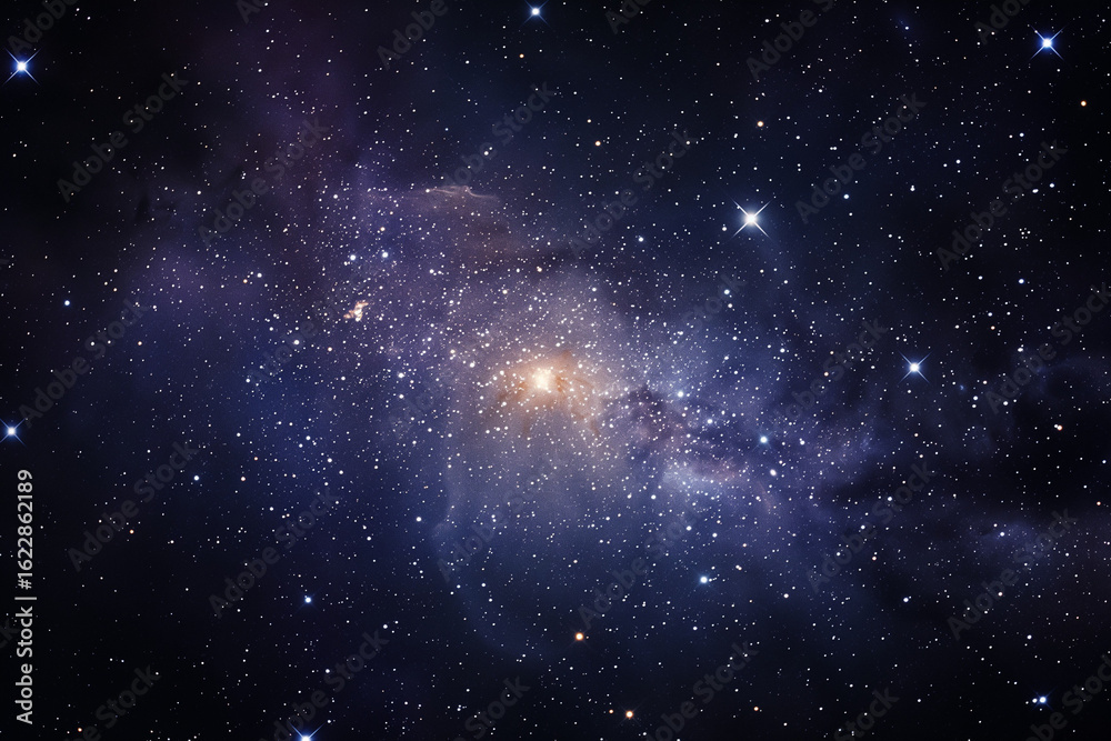 Fototapeta premium Starry night sky with bright stars and deep space galaxy background