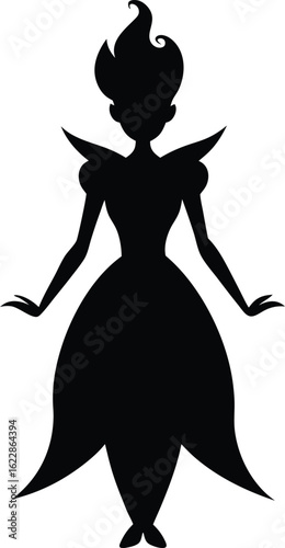 Illustration de la silhouette d'une femme en robe de ballet, avec une danseuse gracieuse et un corps élégant