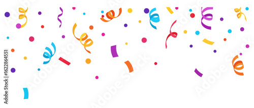 Colorful Confetti and Streamers – Celebration Background Decoration