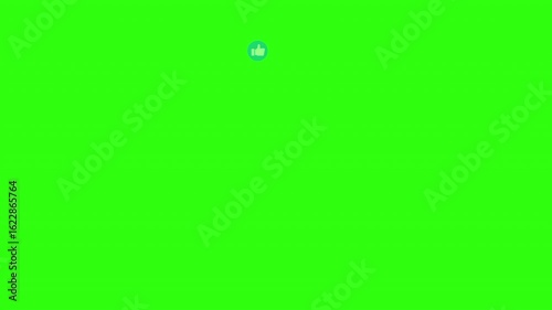 Thumb up and heart icon flying, social media emoji, like love share