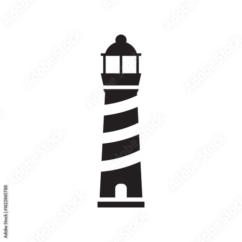 Lighthouse logo icon illustration flat