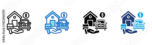 Assets icon Multi Style Vector Illustration