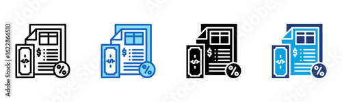 Tax icon Multi Style Vector Illustration