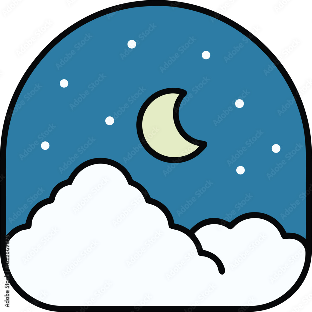 Obraz premium winter night icon on transparent background