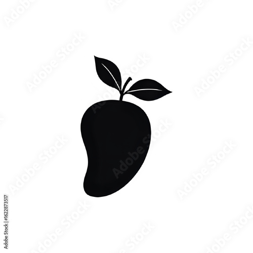 Silhouette of a Mango: A Dark & Mysterious Fruit Illustration