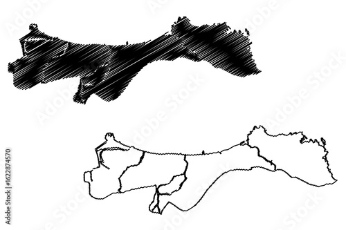 Muscat City (Sultanate of Oman) map vector illustration, scribble sketch City of Muscat map