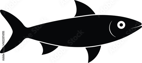 Une icône vectorielle d'une carpe de poisson de mer d'eau bleue de saumon d'animal marin est une illustration isolée sur un fond blanc