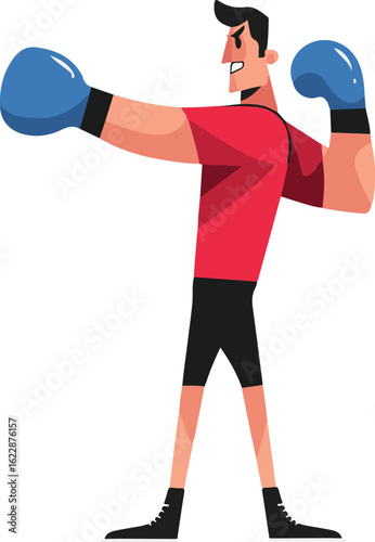 Man with boxing gloves vector illustration