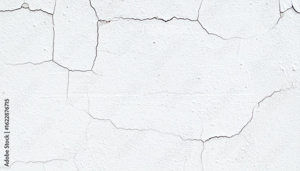 Obraz premium Cracked Wall: A close-up shot reveals the intricate network of cracks that traverse a weathered, textured wall. The image conveys a sense of age, decay, and the passage of time. 