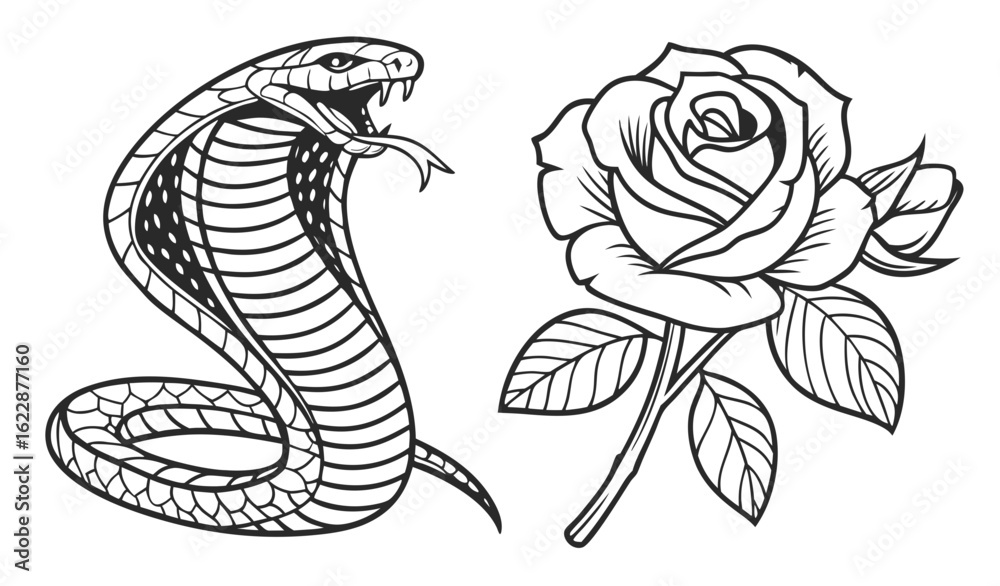 Fototapeta premium snake and flower