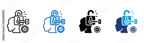 Unlocking icon Multi Style Vector Illustration