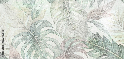 Colorful ceramic wall tiles and mural decoration. Abstract damask patchwork pattern with geometric and floral ornaments