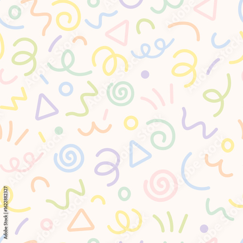 Vector seamless cute pattern for children's textiles. Element for your design, cute background, gift paper, etc. Delicate colors