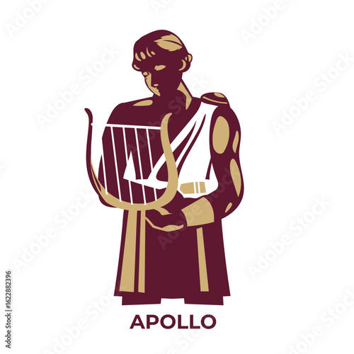 Vector illustration of the Greek goddess Apollo