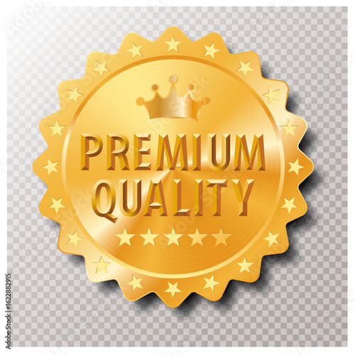 golden medal for quality, vector illustration
