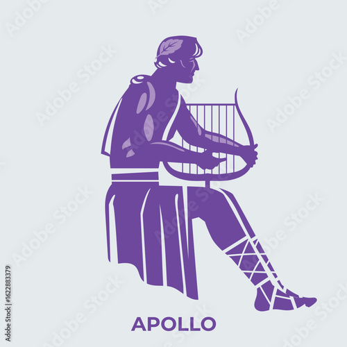 Vector illustration of the Greek goddess Apollo