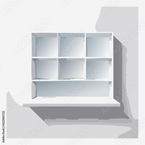 Offenes Wandregal mit asymmetrischem Design