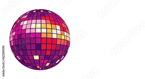 Decorative Round Faceted Disco Ball for Party Decoration Illustration