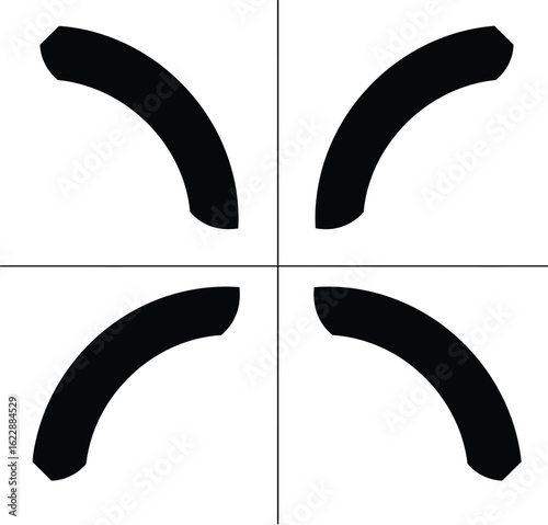 Set of Abstract Arc Shapes.

Minimalist Geometric Elements for Logos.

Simple Quarter Circle Vector Icons.