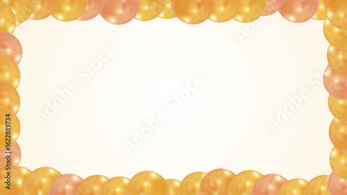 Birthday party background with framer of colorful party balloons.