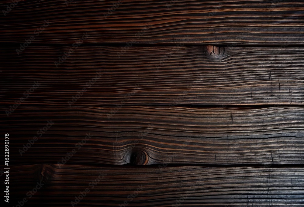 Fototapeta premium Dark, deeply textured wooden planks, rich grain visible, grain, rich grain